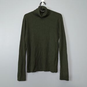 Just Female Women's Fuju Roll Neck Ribbed Knit Long Sleeves Sweater Green Size M